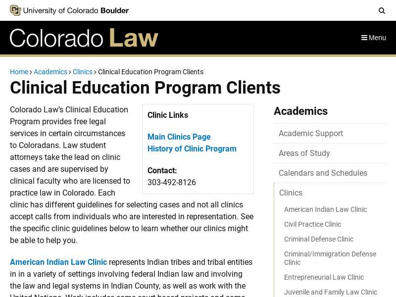 University of Colorado Legal Aid and Defender Program